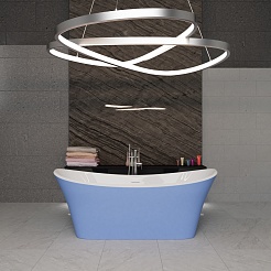 Frank Акриловая ванна 170х75 F6104 white/light blue – фотография-4